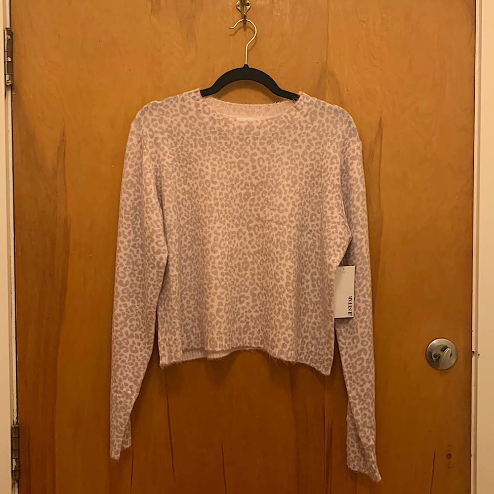 Pink XL leopard print sweater